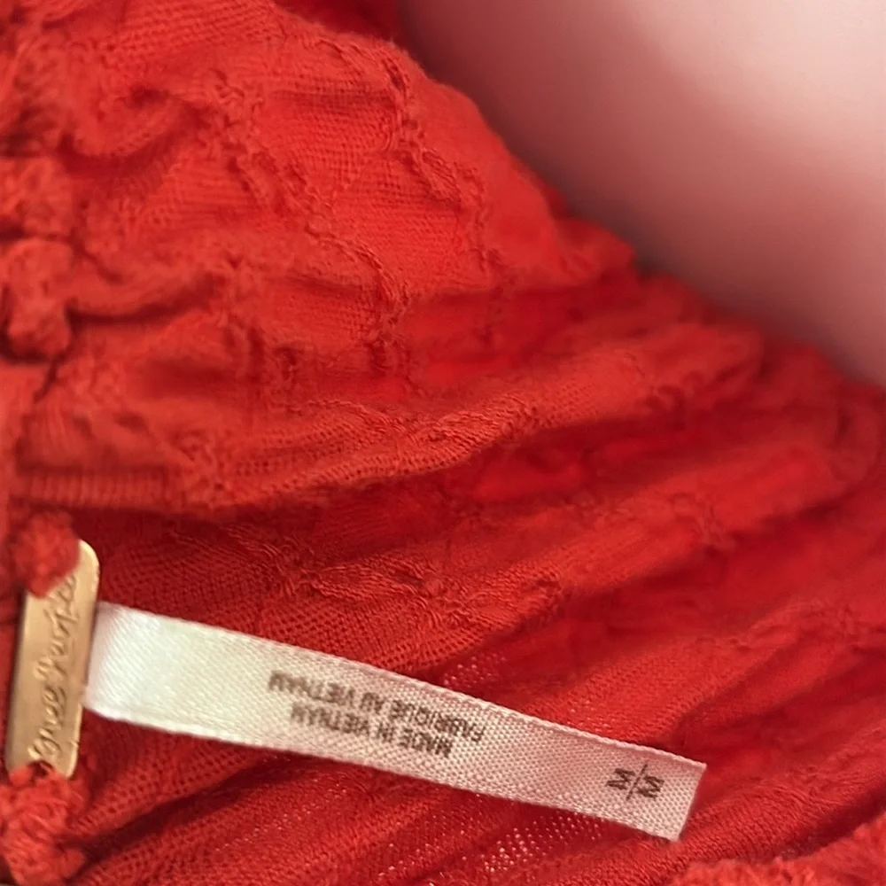 Free People Ladybug Long Sleeve Cropped Top Medium